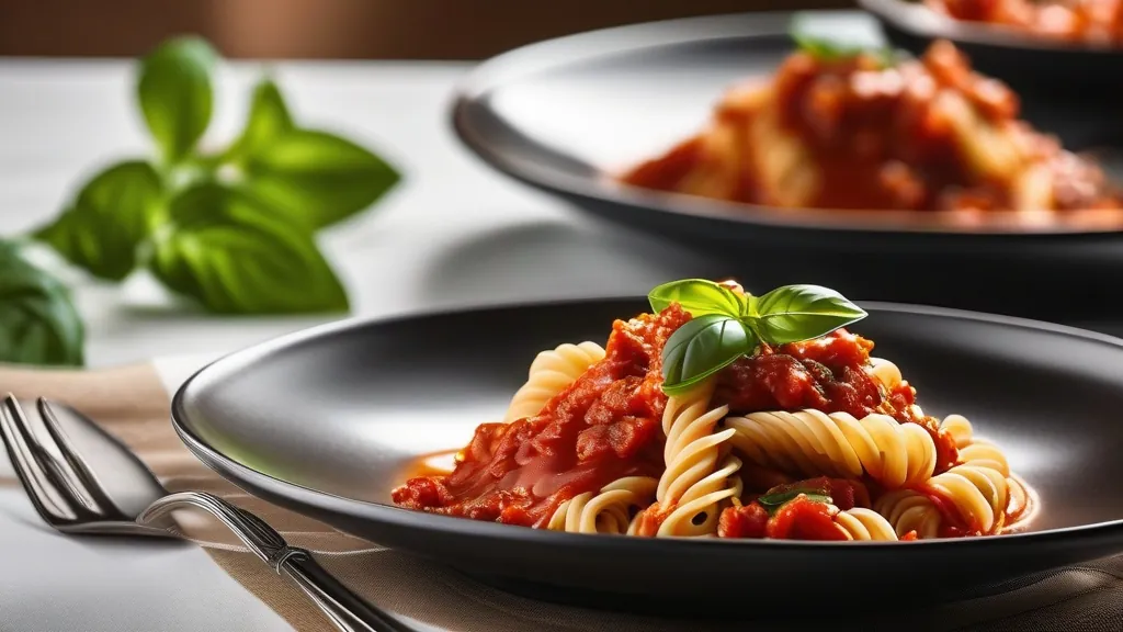 Makaron z sosem pomidorowym